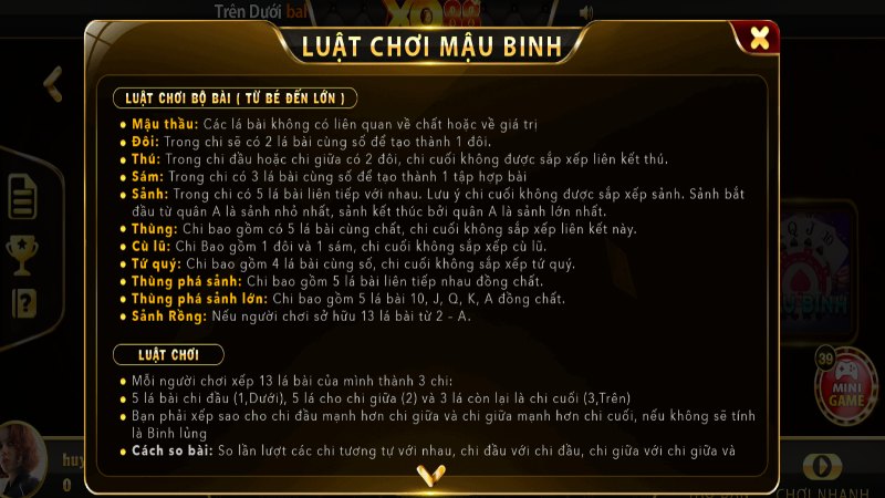 Luật chơi Binh cơ bản