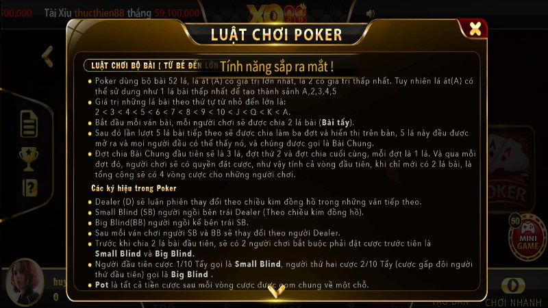 Các vòng chơi xuất hiện tại trò chơi Poker