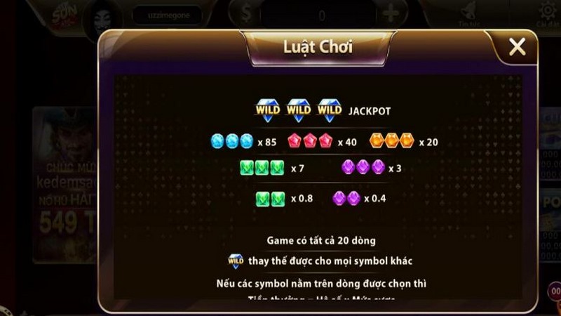 Game được thiết kế với biểu tượng kim cương đẹp mắt